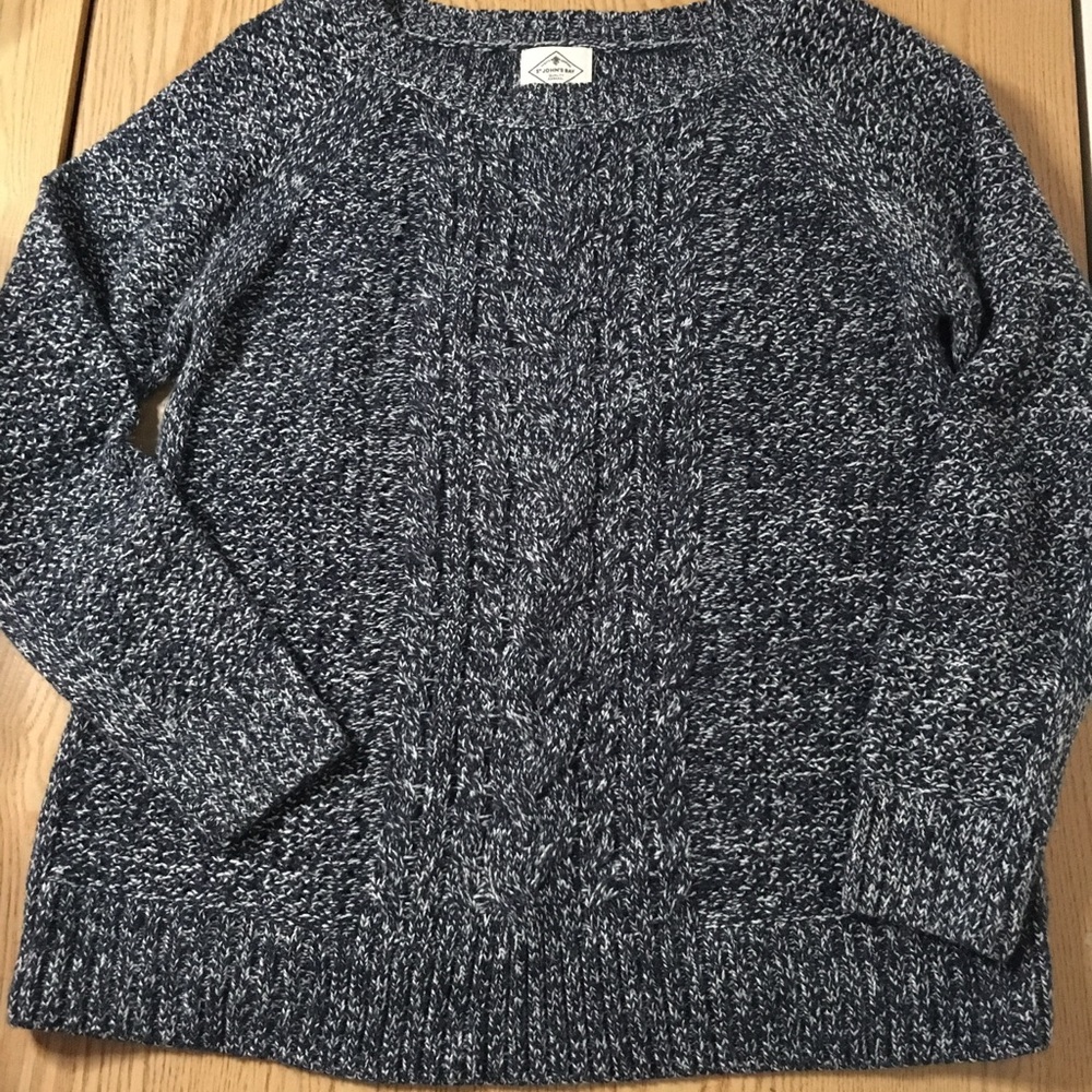 #3 Womens St John's Bay Black White Marble Crew Neck Sweater Size Medium